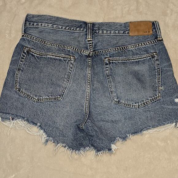 AE77 Women’s Classic Short Selvedge Denim Cutoff Shorts Size 12 FrayedDistressed - Picture 7 of 12